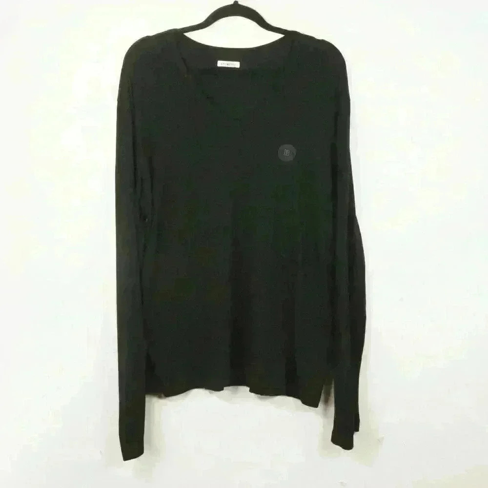 Dirk Bikkembergs Chest Logo Black Long Sleeve Shirt Top